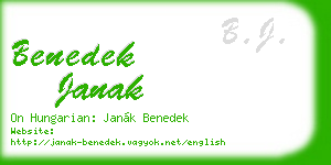 benedek janak business card