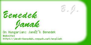 benedek janak business card